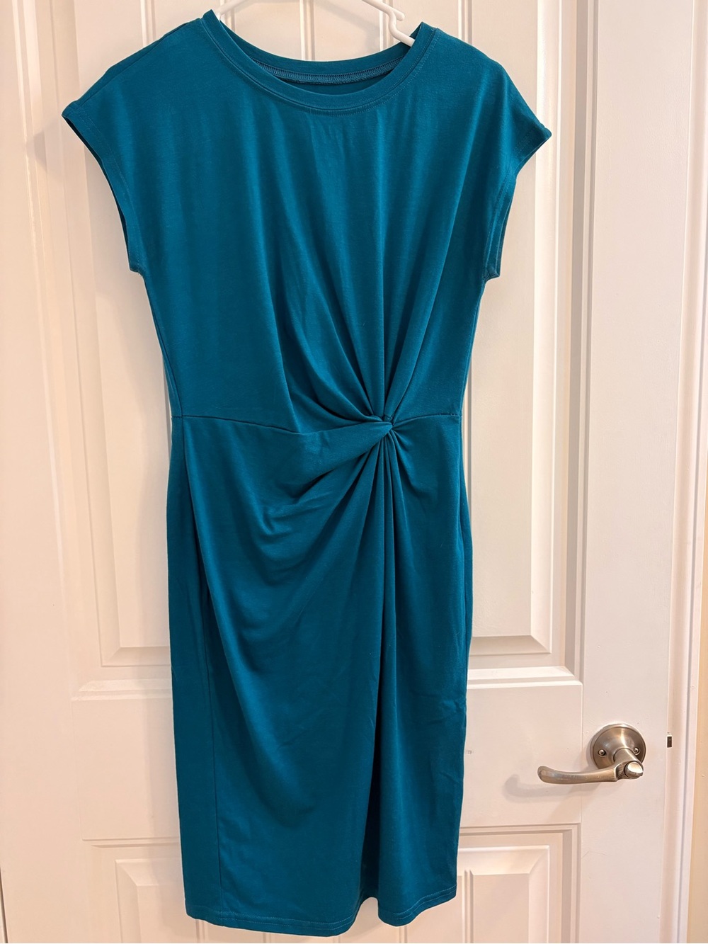 Women’s Teal Twist-Front Sheath Dress